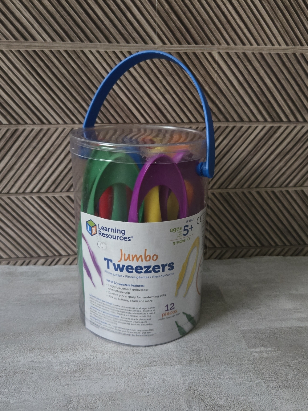 Learning Resources Jumbo Tweezers Set of 12 School Classroom Sensory Bin Tools